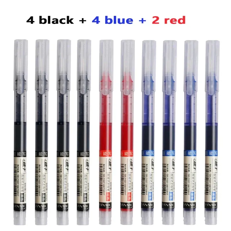 3-5 Pcs Straight Liquid Gel Pens, 0.5mm Fine Tip, Quick-Drying Black & Blue Ink, Large Capacity for School Students & Office Professionals showcase 1