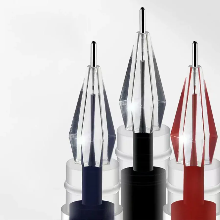 3pcs Mix Diamond Tip Gel Pen Set, 0.38mm Fine Point, Large Capacity Black, Blue, Red Ink for Exam Signing, School & Office Writing Supplies thumbnail 5