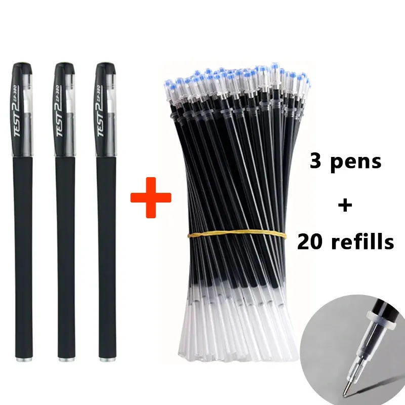 0.5mm Bullet Tip Gel Pen Set - Black, Blue, Red Ink Refills - Smooth Writing School & Office Stationery Supplies thumbnail 6