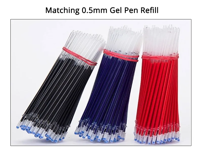 0.5mm Bullet Tip Gel Pen Set - Black, Blue, Red Ink Refills - Smooth Writing School & Office Stationery Supplies showcase 11