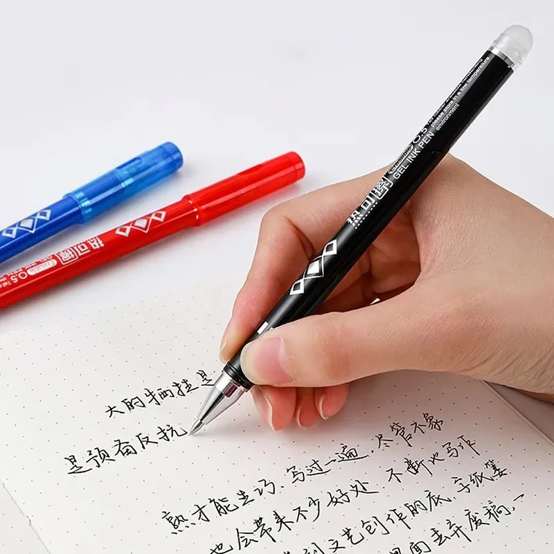 4PCS Heat Erasable Gel Pens Set, 0.7mm Bullet Nib, Smooth Writing, Black Blue Red Green Ink, Heat Sensitive for School & Office thumbnail 4