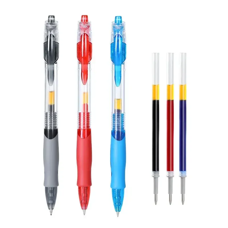 13/30pcs Retractable Gel Pens Set - Black, Red, Blue Ink Ballpoint Pens with Refills for Smooth Writing, Ideal for Office, School Supplies, and Stationery Needs thumbnail 4