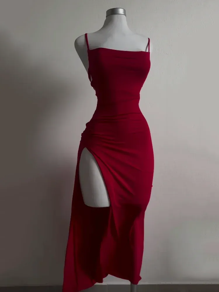 2025 Summer Halter Neck Bag Hip Dress for Women - Chic Sensibility Spice Girl Style, Bodycon Fit, Perfect for Evening Outings showcase 2