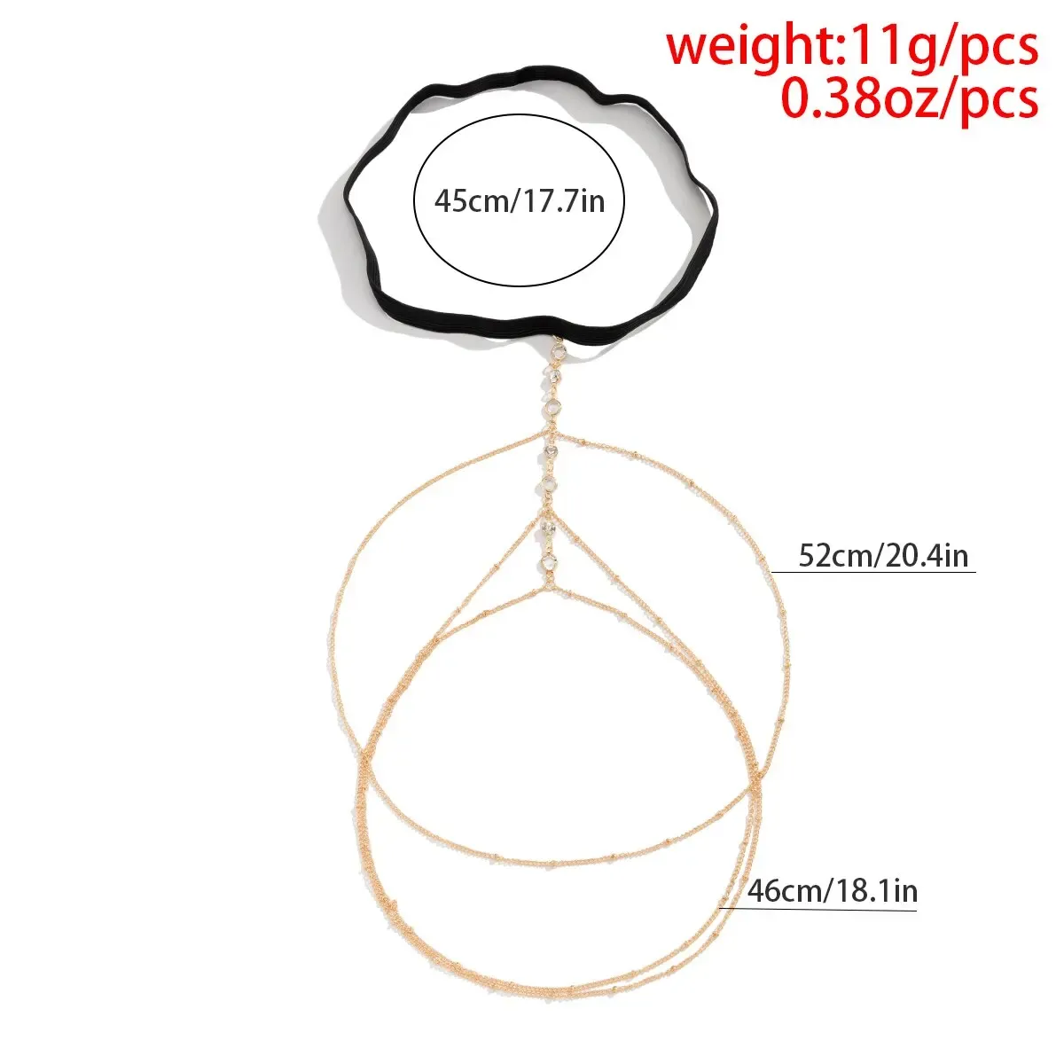 Boho Crystal Thigh Chain for Women - Sexy Elastic Band Multilayer Tassel Leg Jewelry for Summer Beach Dresses thumbnail 4