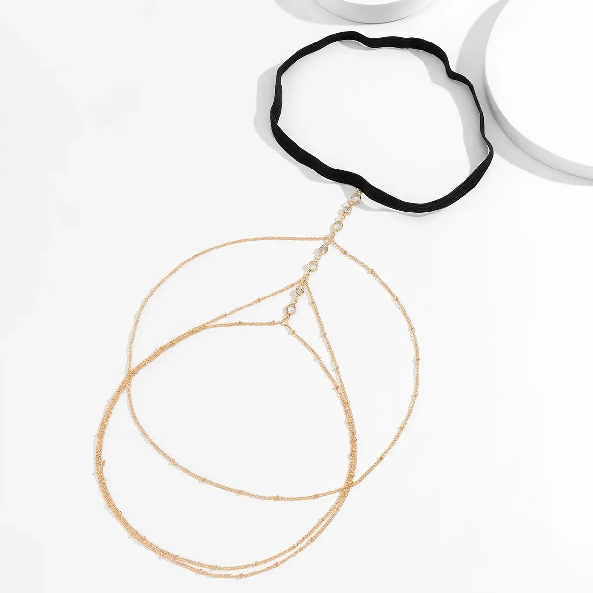 Boho Crystal Thigh Chain for Women - Sexy Elastic Band Multilayer Tassel Leg Jewelry for Summer Beach Dresses thumbnail 6