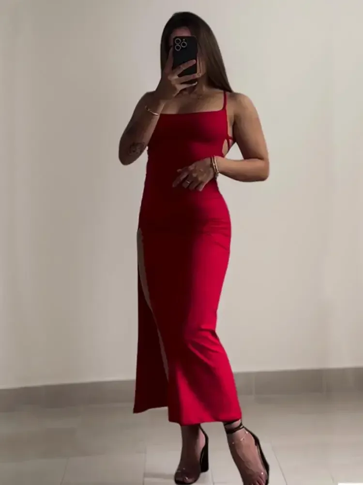 2025 Summer Halter Neck Backless Bodycon Mini Dress for Women - Chic Spice Girl Inspired Bag Hip Style thumbnail 5