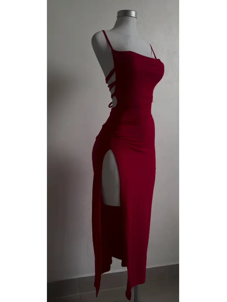 2025 Summer Halter Neck Backless Bodycon Mini Dress for Women - Chic Spice Girl Inspired Bag Hip Style showcase 4