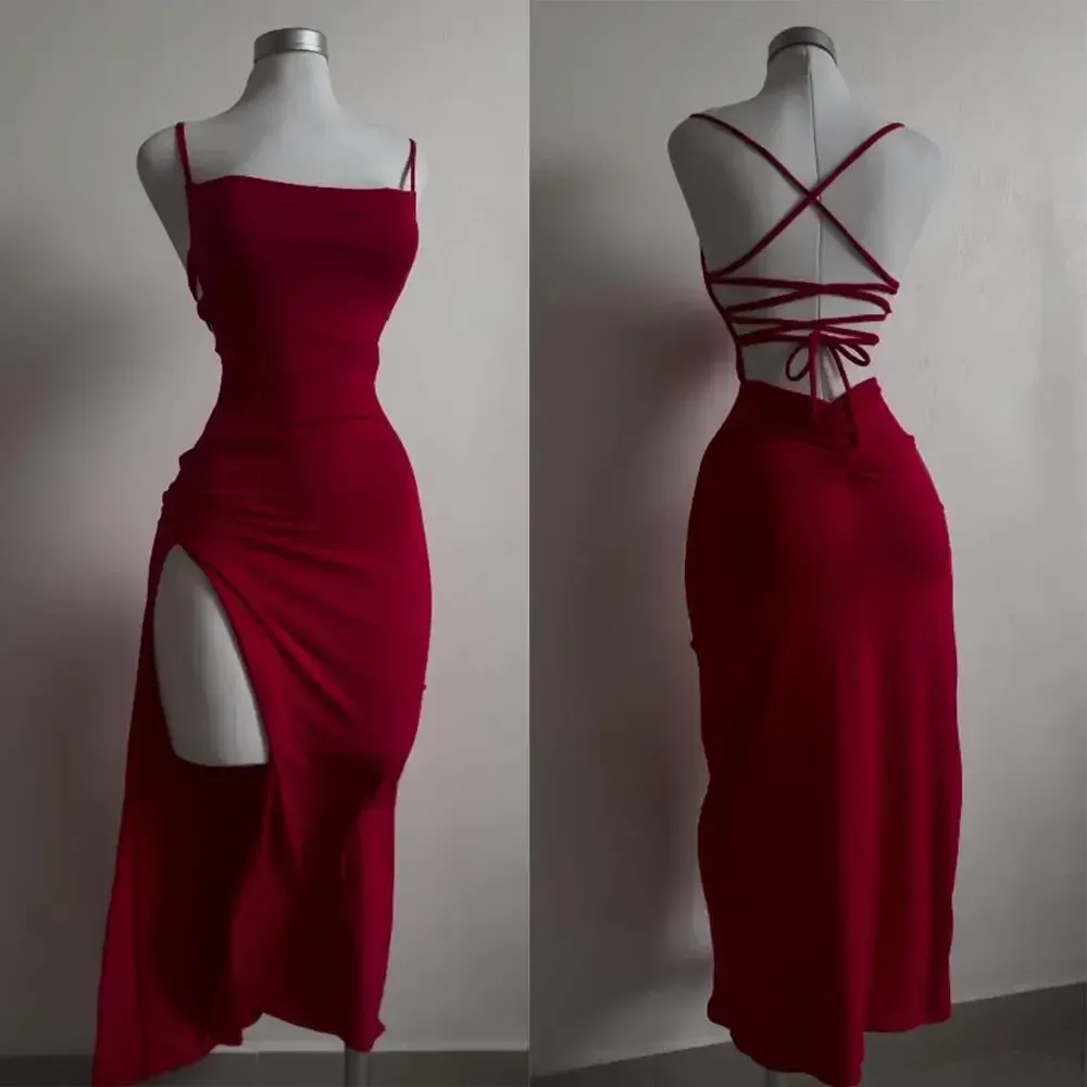 2025 Summer Halter Neck Backless Bodycon Mini Dress for Women - Chic Spice Girl Inspired Bag Hip Style thumbnail 1