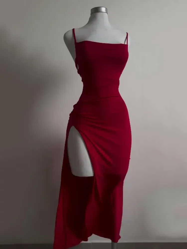 2025 Summer Halter Neck Backless Bodycon Mini Dress for Women - Chic Spice Girl Inspired Bag Hip Style thumbnail 2