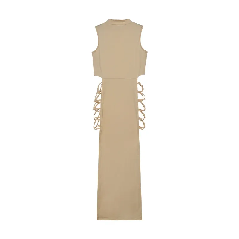 Women's Criss Cross Cut Out Bodycon Dress, Sexy Mock Neck Sleeveless Mini Dress for Evening Party Clubwear showcase 8