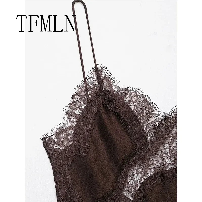 Women's Sexy Lace Splicing Mini Dress - Solid Sleeveless Asymmetrical Backless Party Sling Dress for Summer thumbnail 4