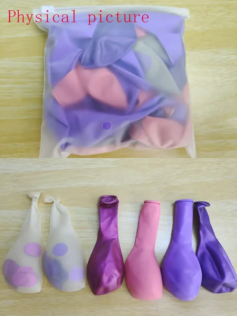 50PCS Macaron Pink Purple Metal Confetti Balloon Set for Weddings, Birthdays, Indoor & Outdoor Party Decorations thumbnail 4