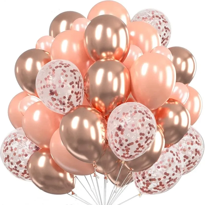 20pcs 12-Inch Metallic Chrome Confetti Latex Balloons - Perfect for Anniversaries, Weddings, Birthdays, Baby Showers, Helium Party Decorations thumbnail 5