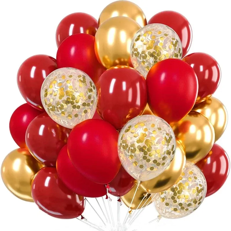 20pcs 12-Inch Metallic Chrome Confetti Latex Balloons - Perfect for Anniversaries, Weddings, Birthdays, Baby Showers, Helium Party Decorations showcase 4