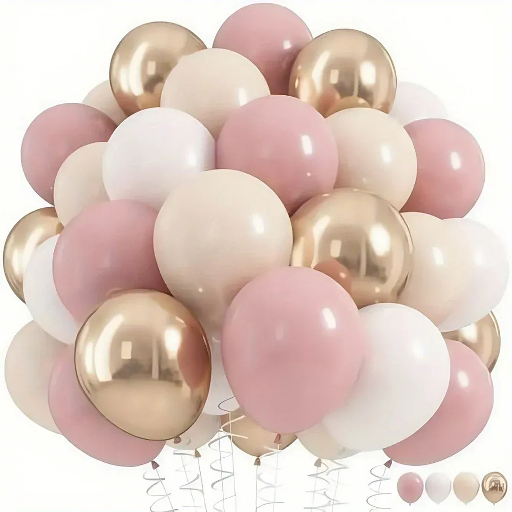 Macaron Pink Retro Sand White Champagne Gold Balloon Arch Garland Kit for Birthday Party Wedding Anniversary Valentine's Day Decorations showcase 3
