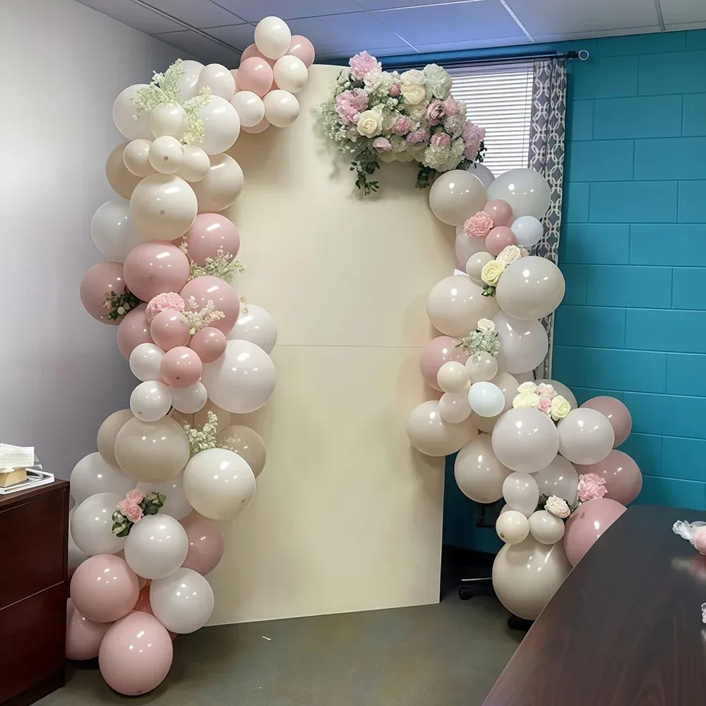Macaron Pink Retro Sand White Champagne Gold Balloon Arch Garland Kit for Birthday Party Wedding Anniversary Valentine's Day Decorations thumbnail 5