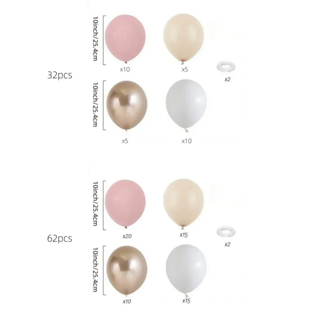 Macaron Pink Retro Sand White Champagne Gold Balloon Arch Garland Kit for Birthday Party Wedding Anniversary Valentine's Day Decorations showcase 4