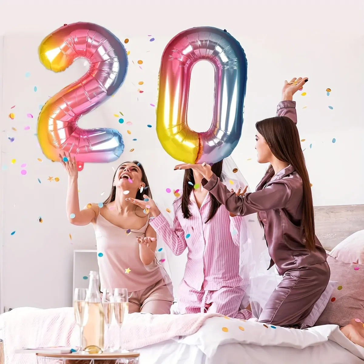 32-Inch Rainbow Gradient Number Foil Balloon - Perfect for Kids Birthday Parties, Baby Showers, Bridal Showers & Celebrations - Choose Your Number 0-9 showcase 3
