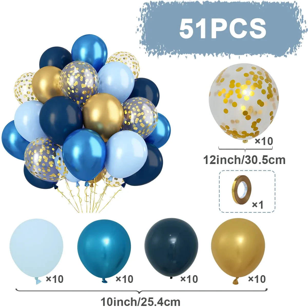 101Pcs Metallic Pearl Latex Confetti Balloons Set - Gold Theme for Birthday, Wedding, Baby Shower Party Decorations showcase 15