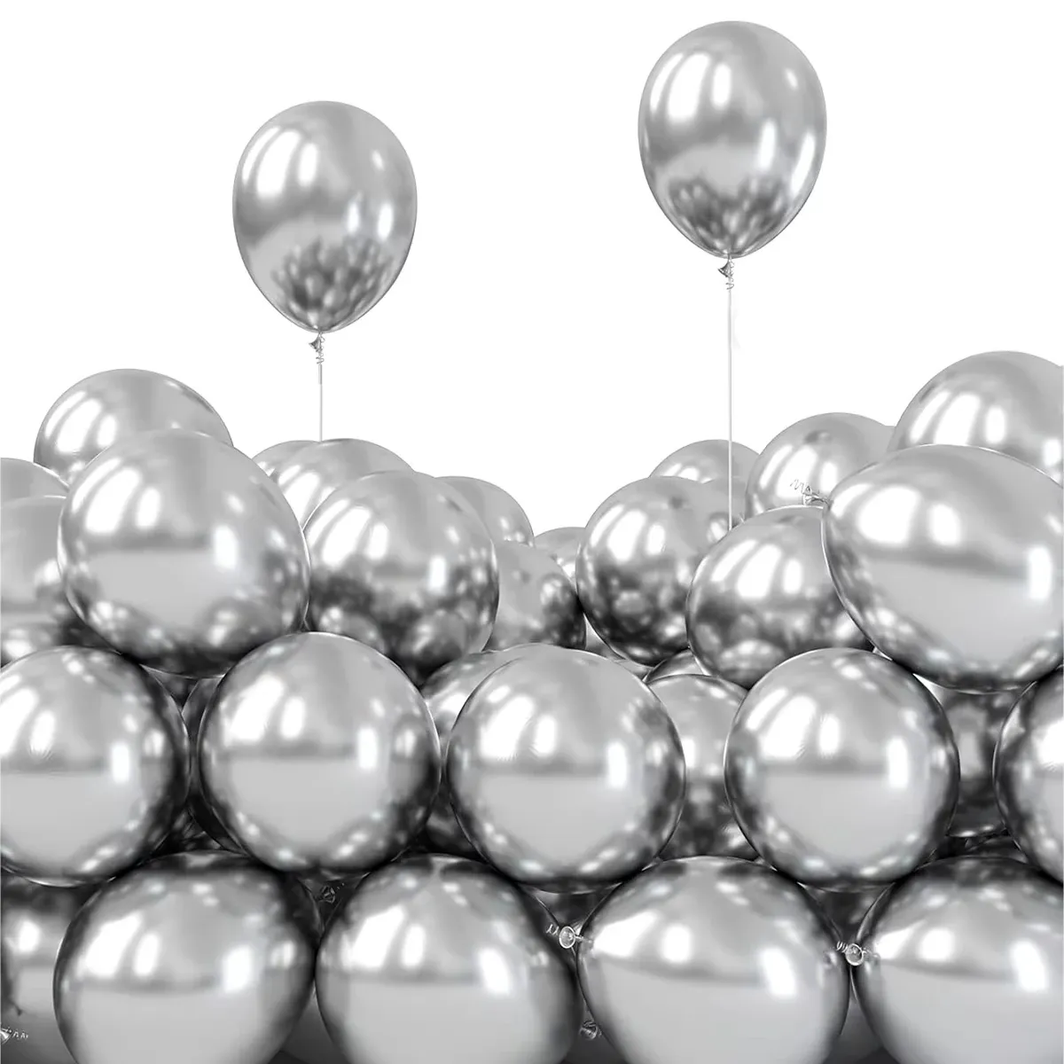 50pcs Chrome Metallic Balloons 5" 10" 12" - Happy Birthday Banner Party Decorations for Valentine's Day, Weddings, Anniversaries, Baby Showers & More - Image 2