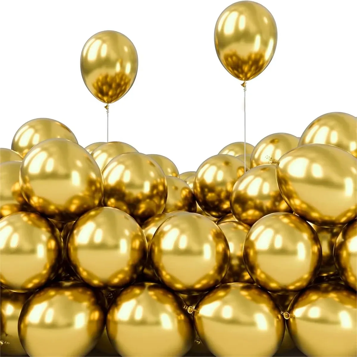 50pcs Chrome Metallic Balloons 5" 10" 12" - Happy Birthday Banner Party Decorations for Valentine's Day, Weddings, Anniversaries, Baby Showers & More showcase 1