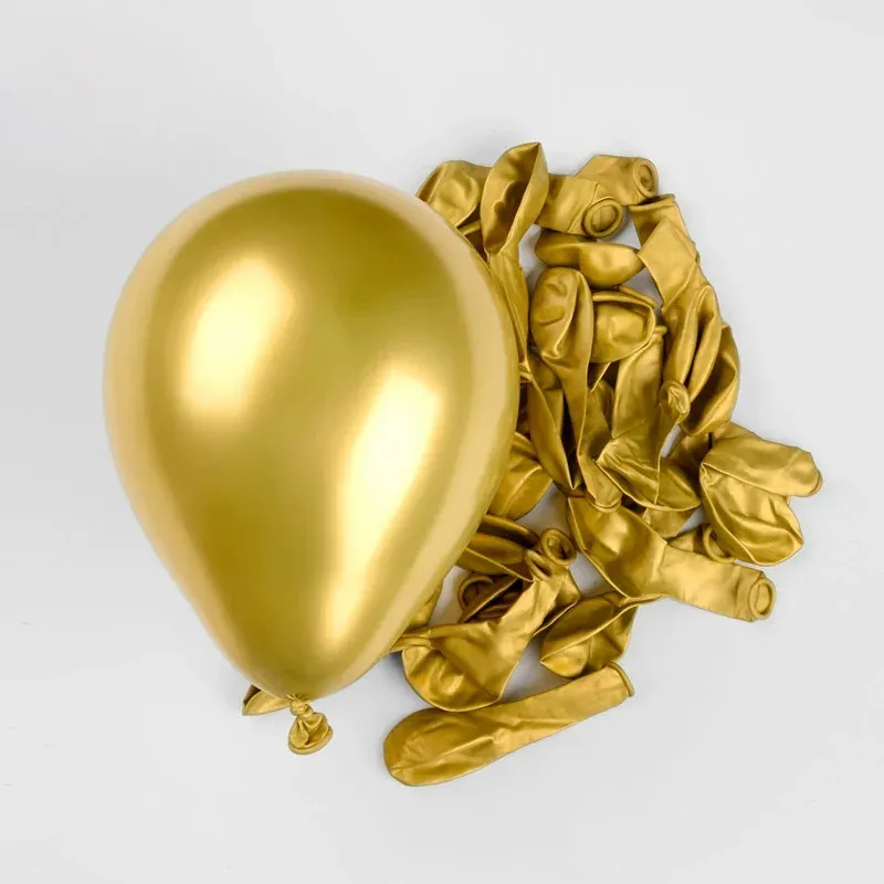 Metallic Chrome Latex Balloons - Gold, Pink, Blue - 20/40pcs Helium Party Decor for Weddings, Birthdays, Baby Showers - Shiny Party Supplies thumbnail 2