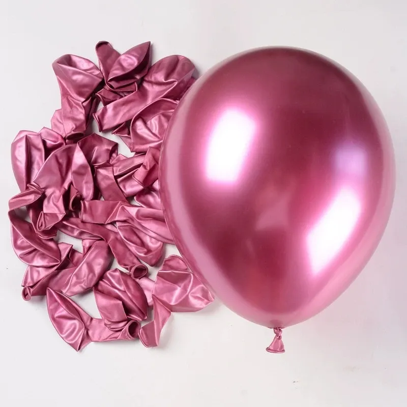 Metallic Chrome Latex Balloons - Gold, Pink, Blue - 20/40pcs Helium Party Decor for Weddings, Birthdays, Baby Showers - Shiny Party Supplies thumbnail 4