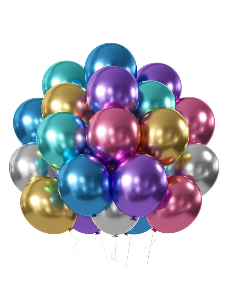 Metallic Chrome Latex Balloons - Gold, Pink, Blue - 20/40pcs Helium Party Decor for Weddings, Birthdays, Baby Showers - Shiny Party Supplies showcase 1