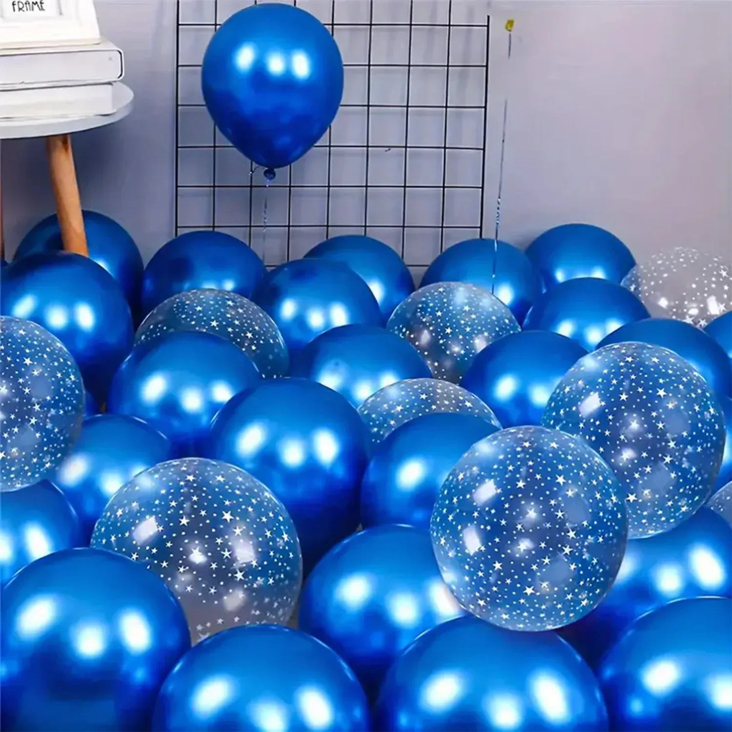 20 Pcs Pearl Blue Transparent Starry Sky Latex Balloons - Ideal for Birthday, Wedding, Graduation Party Decorations, Helium Compatible thumbnail 1