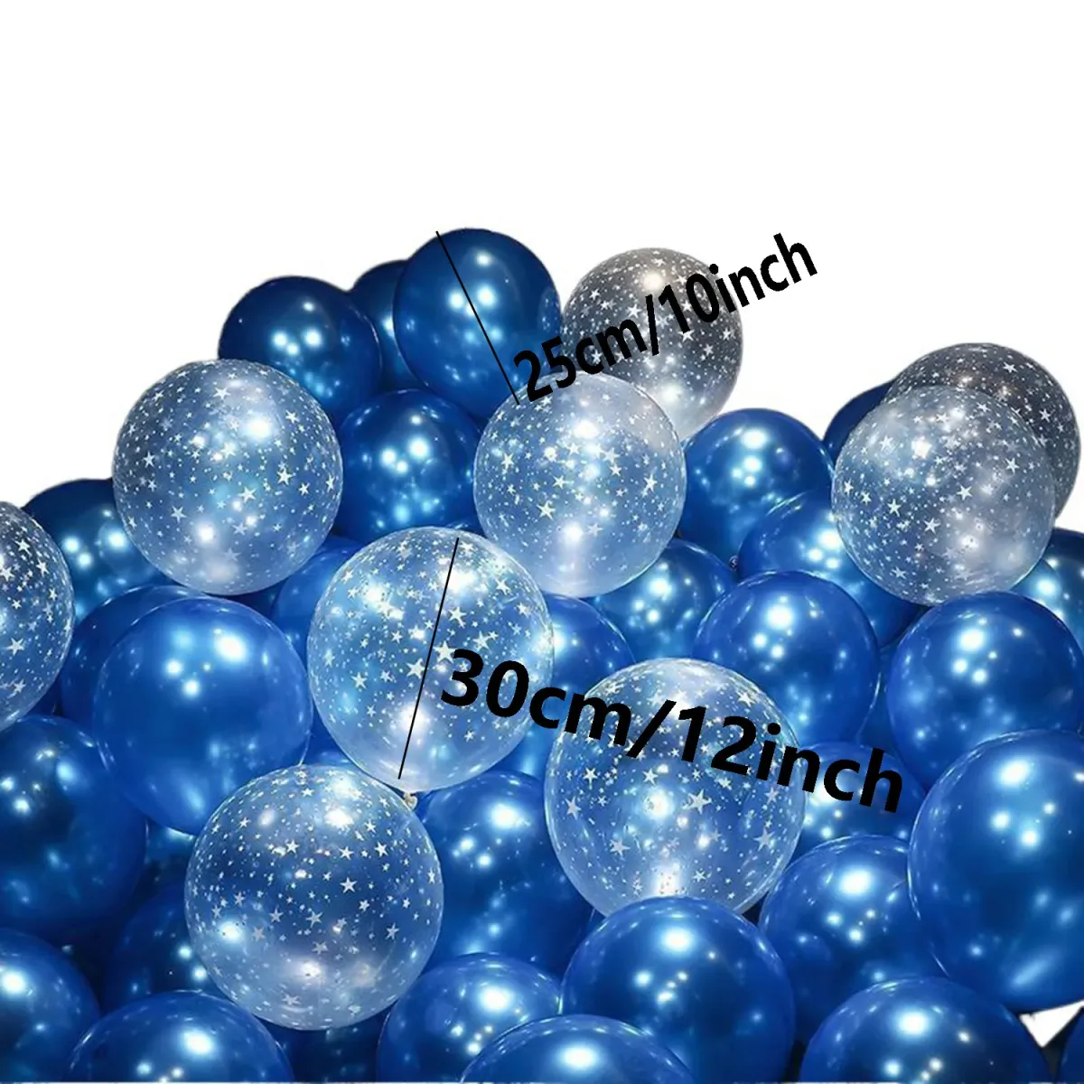 20 Pcs Pearl Blue Transparent Starry Sky Latex Balloons - Ideal for Birthday, Wedding, Graduation Party Decorations, Helium Compatible showcase 1