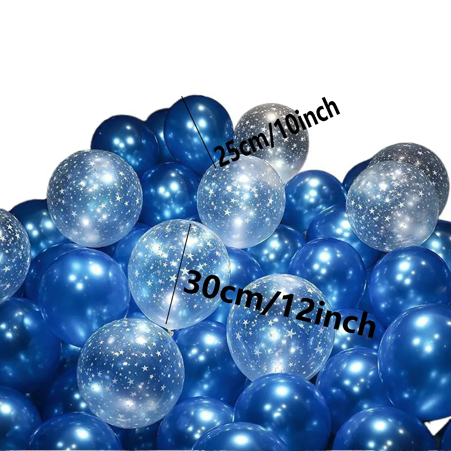 20 Pcs Pearl Blue Transparent Starry Sky Latex Balloons - Ideal for Birthday, Wedding, Graduation Party Decorations, Helium Compatible thumbnail 3