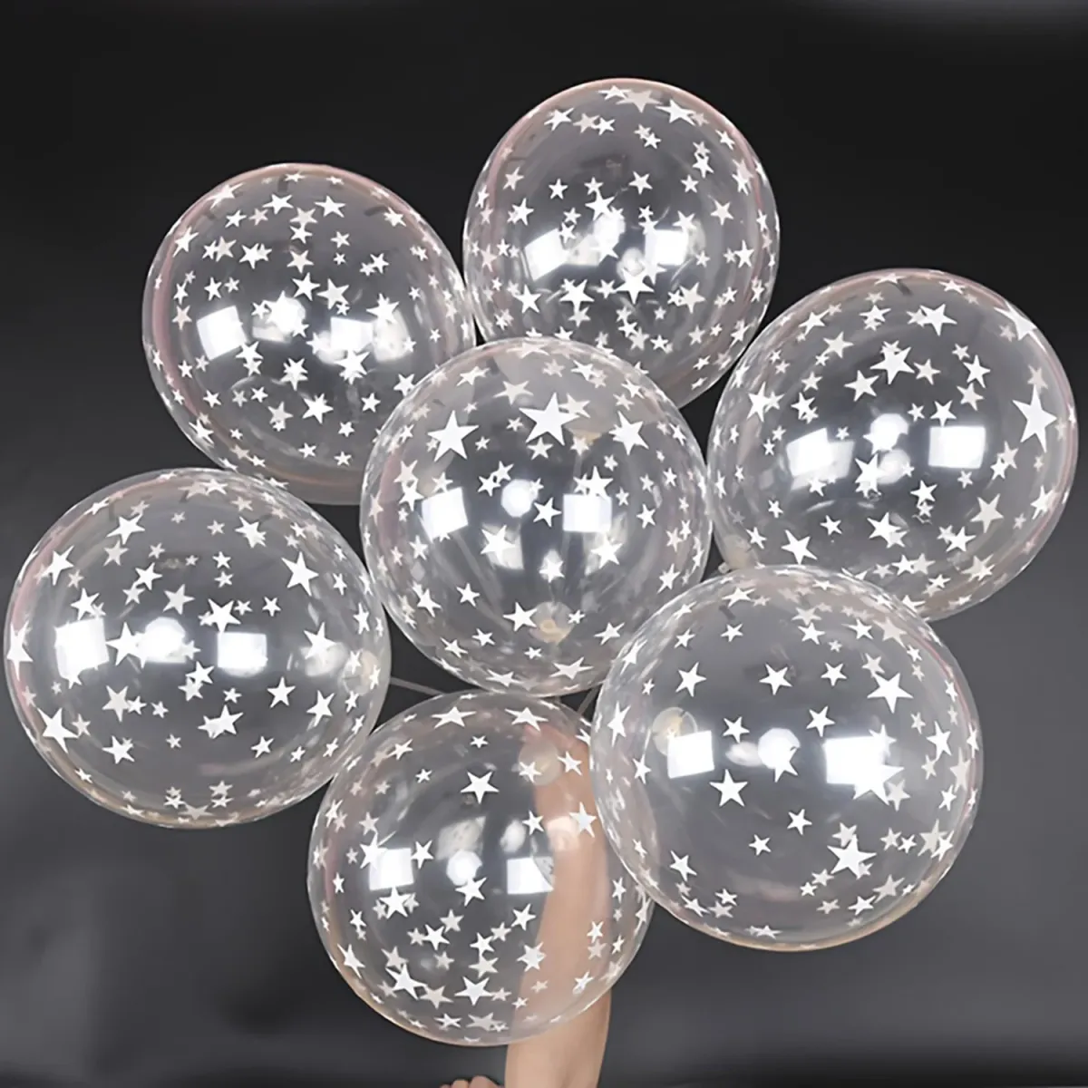 20 Pcs Pearl Blue Transparent Starry Sky Latex Balloons - Ideal for Birthday, Wedding, Graduation Party Decorations, Helium Compatible showcase 6