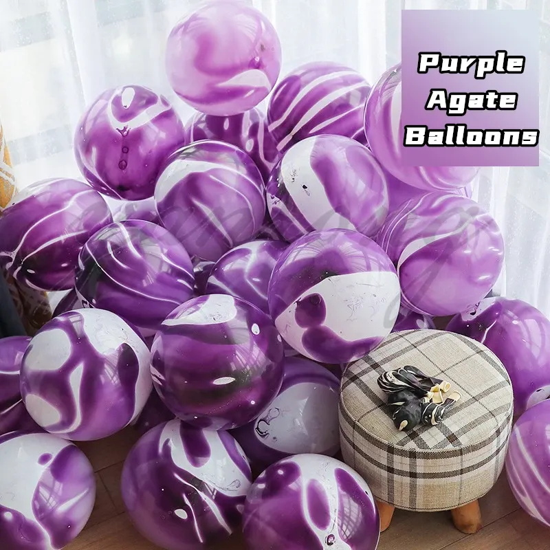40 Pcs Blue Agate Marble Balloons Set with Silver Confetti - Perfect for Weddings, Valentine's Day, Baby Showers, and Birthday Parties showcase 4