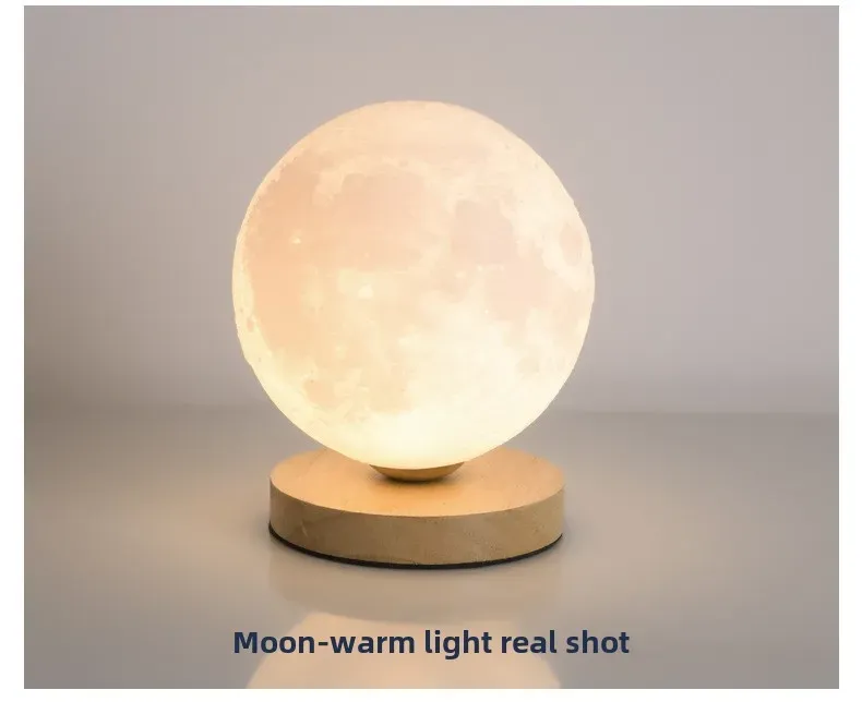 3D Moon Lamp Night Light for Bedroom & Living Room - USB Plug-in Decorative Table Stand Light for Home Decor showcase 15