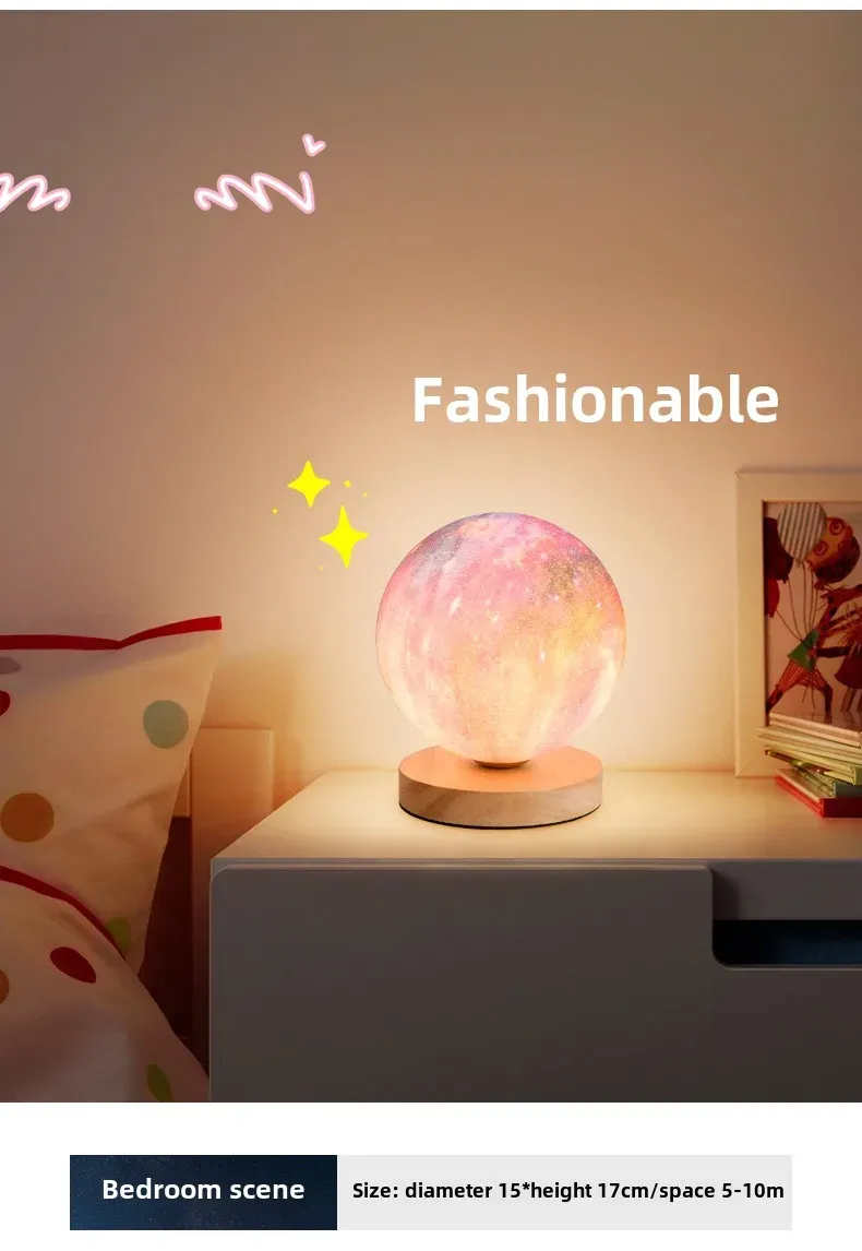 3D Moon Lamp Night Light for Bedroom & Living Room - USB Plug-in Decorative Table Stand Light for Home Decor showcase 8