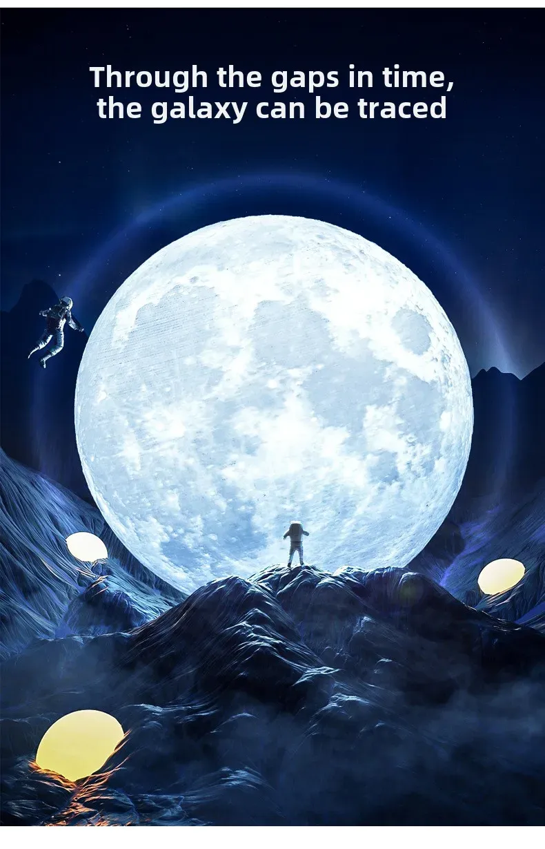3D Moon Lamp Night Light for Bedroom & Living Room - USB Plug-in Decorative Table Stand Light for Home Decor showcase 4