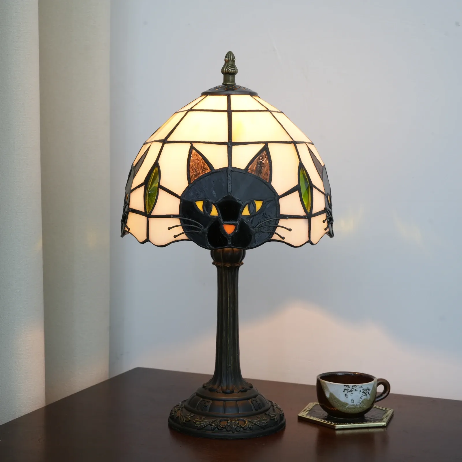 Cute Black Cat Table Lamp for Bedroom Nightstand Decor, Animal Nursery Bedside Lamp for Kids Study Room, Unique Desk Lamp for Girl's Room thumbnail 1