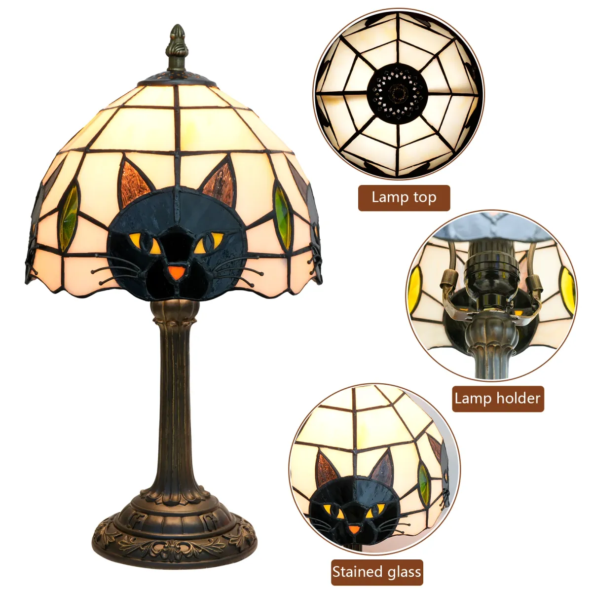 Cute Black Cat Table Lamp for Bedroom Nightstand Decor, Animal Nursery Bedside Lamp for Kids Study Room, Unique Desk Lamp for Girl's Room showcase 9