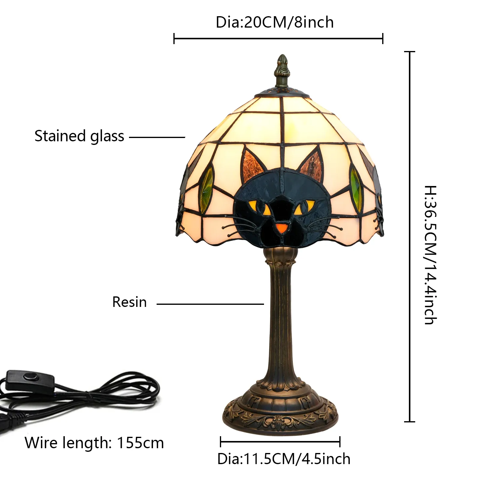 Cute Black Cat Table Lamp for Bedroom Nightstand Decor, Animal Nursery Bedside Lamp for Kids Study Room, Unique Desk Lamp for Girl's Room thumbnail 3