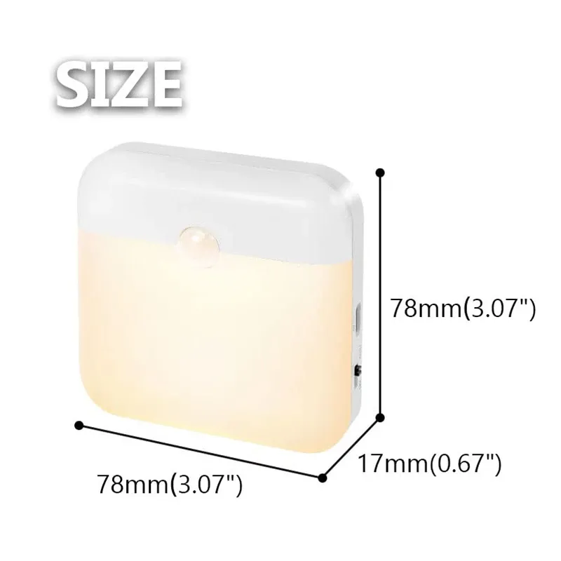 Rechargeable Motion Sensor Bedside Lamp, Warm White LED Night Light with Magnetic Mount, USB Powered, Energy Saving Auto-Off for Bedroom, Cabinet, Stairs, Hallway showcase 13