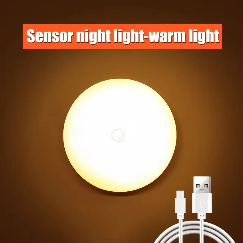 Rechargeable Motion Sensor Bedside Lamp, Warm White LED Night Light with Magnetic Mount, USB Powered, Energy Saving Auto-Off for Bedroom, Cabinet, Stairs, Hallway showcase 3