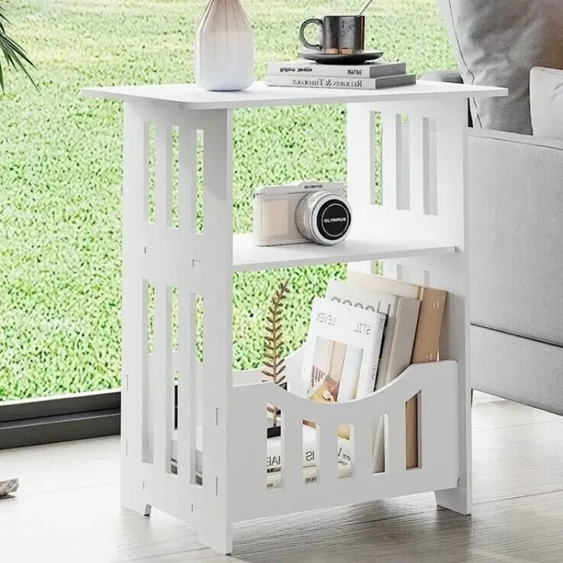 Modern Bedside Table Sofa Side Cabinet with Storage Shelf - Compact Living Room End Coffee Tea Table for Bedroom Nightstand thumbnail 1