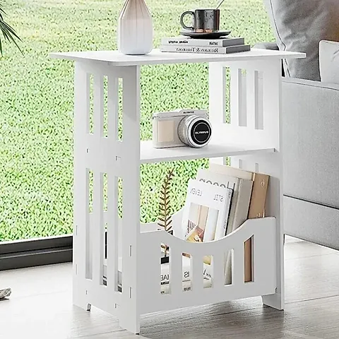 Modern Bedside Table Sofa Side Cabinet with Storage Shelf - Compact Living Room End Coffee Tea Table for Bedroom Nightstand