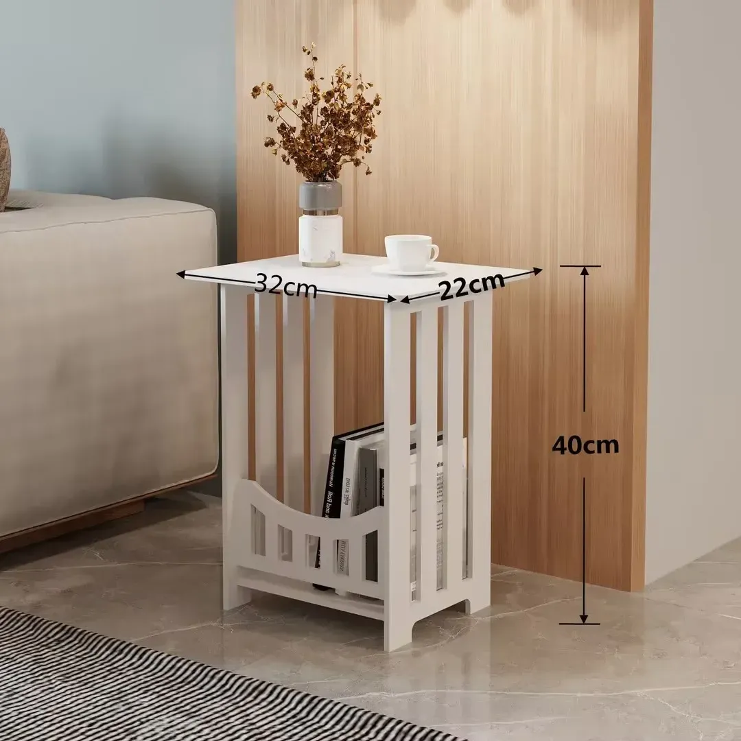 Modern Bedside Table Sofa Side Cabinet with Storage Shelf - Compact Living Room End Coffee Tea Table for Bedroom Nightstand showcase 1