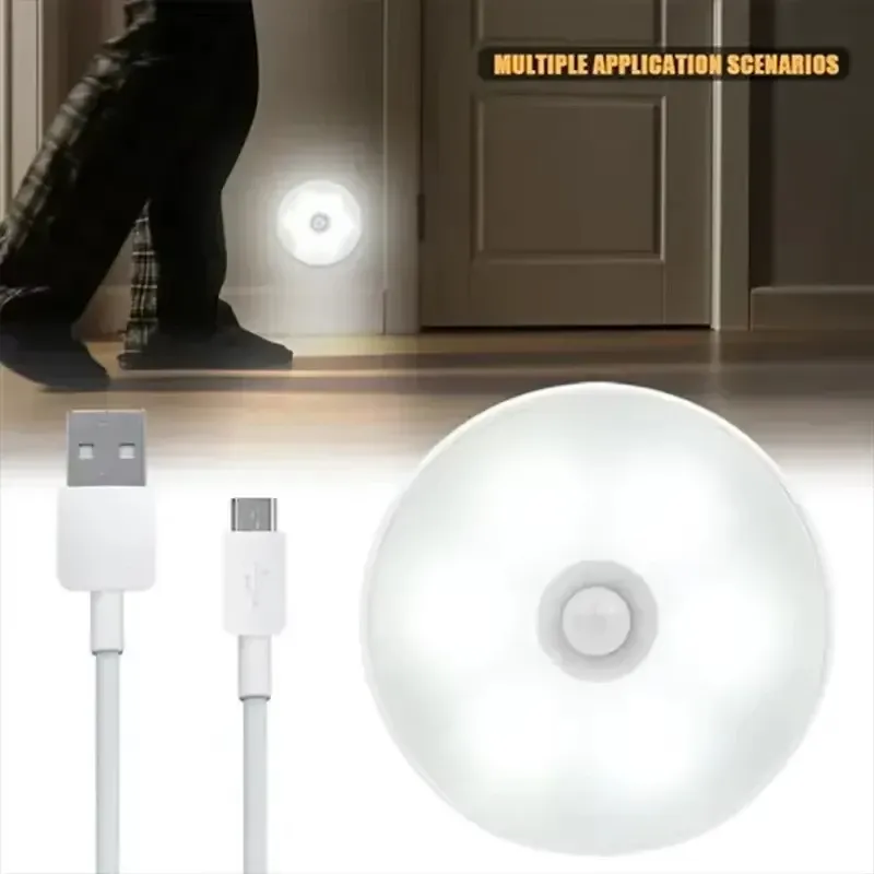 Rechargeable Motion Sensor LED Night Light with Magnetic Mount - Warm White, USB Powered, Eye-Friendly for Bedroom, Cabinet, Drawer, Hallway, Stairs showcase 4