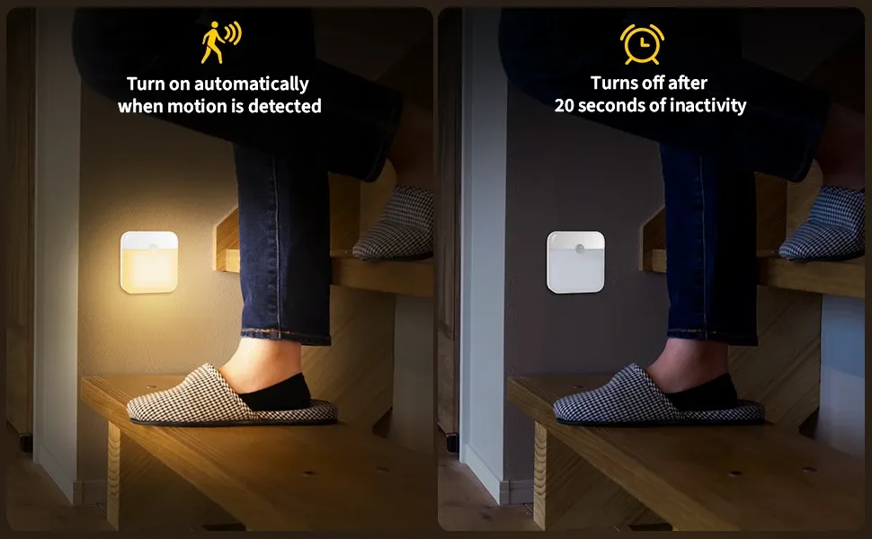 Rechargeable Motion Sensor LED Night Light with Magnetic Mount - Warm White, USB Powered, Eye-Friendly for Bedroom, Cabinet, Drawer, Hallway, Stairs showcase 22