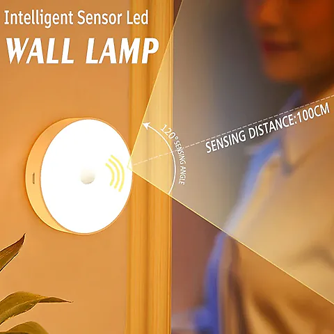 Rechargeable Motion Sensor LED Night Light with Magnetic Mount - Warm White, USB Powered, Eye-Friendly for Bedroom, Cabinet, Drawer, Hallway, Stairs