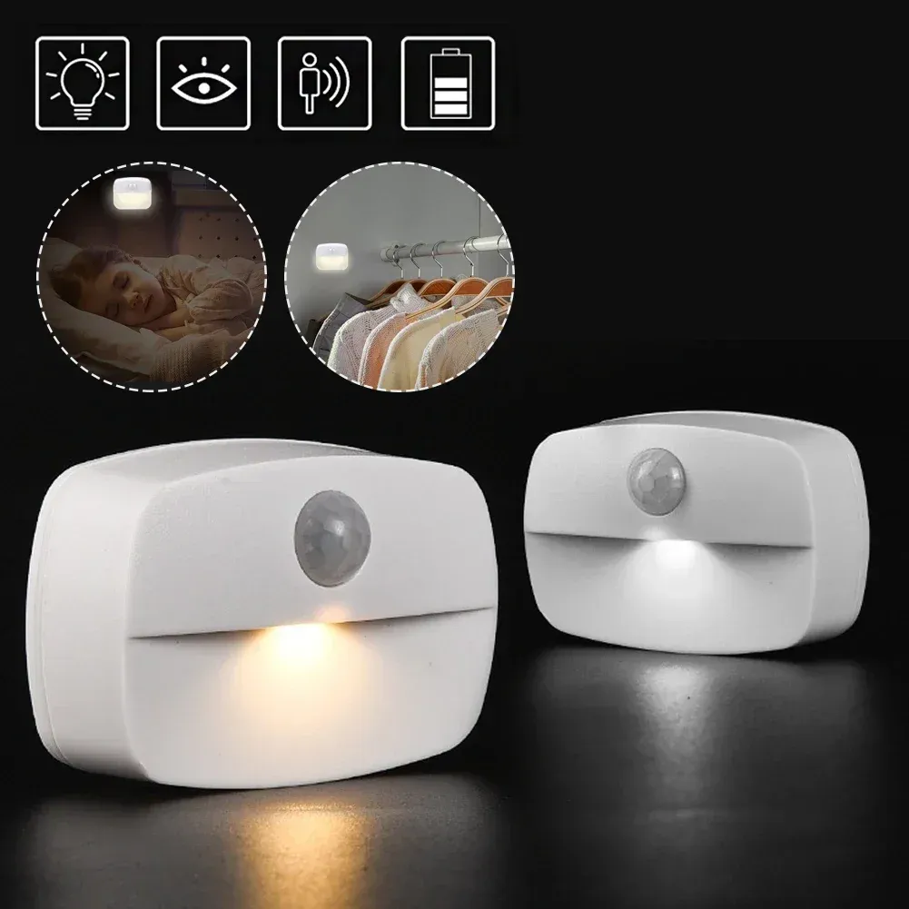 Rechargeable Motion Sensor LED Night Light with Magnetic Mount - Warm White, USB Powered, Eye-Friendly for Bedroom, Cabinet, Drawer, Hallway, Stairs showcase 32