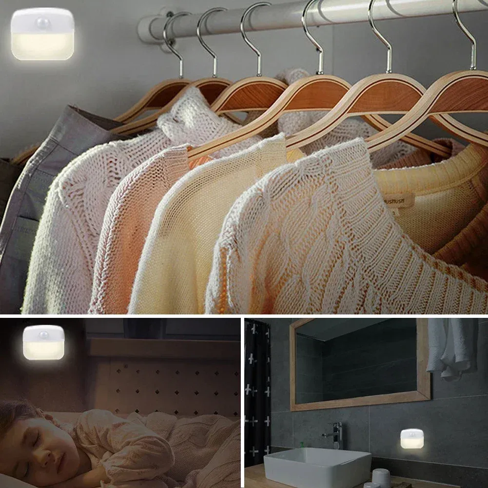 Rechargeable Motion Sensor LED Night Light with Magnetic Mount - Warm White, USB Powered, Eye-Friendly for Bedroom, Cabinet, Drawer, Hallway, Stairs showcase 37