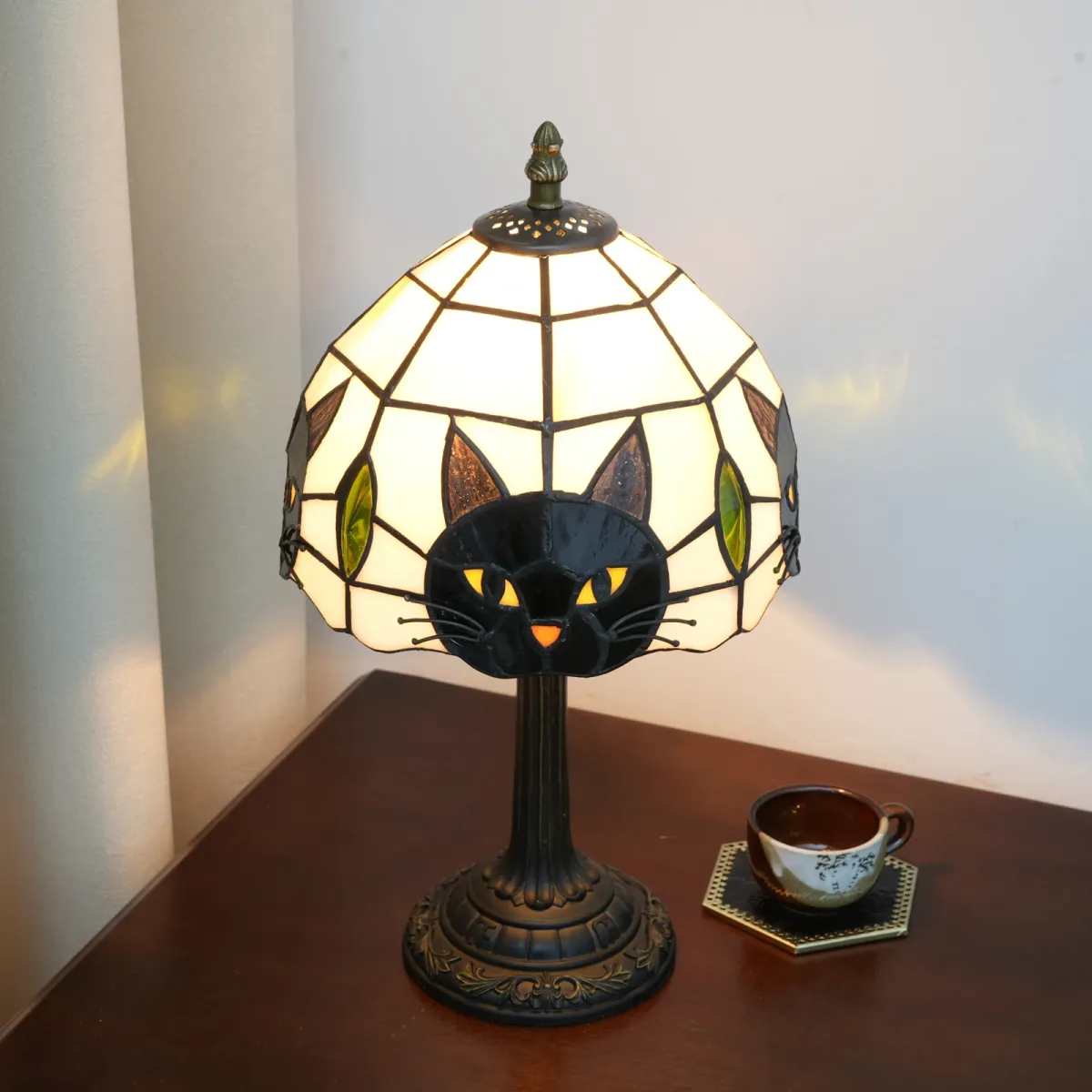 Cute Black Cat Table Lamp for Bedroom Nightstand Decor, Animal Nursery Bedside Lamp for Kids Study Room, Adorable Desk Lamp for Girl's Room showcase 10